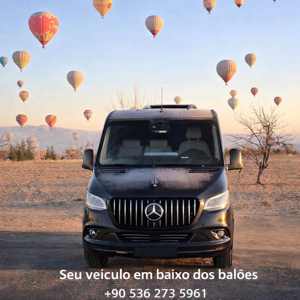 Dezenas de balões de ar quente sobre a Capadócia ao nascer do sol