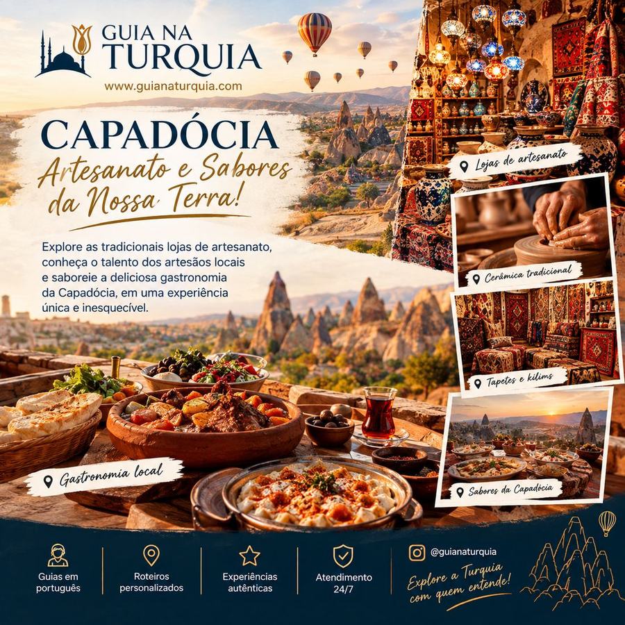 Artesanato e sabores da Capadócia — gastronomia local, cerâmica e tapetes