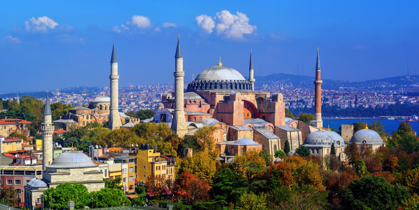 Santa Sofia em Istambul ao entardecer